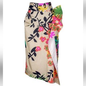 HIGH-WAISTED ASYMMETRICAL PENCIL SKIRT